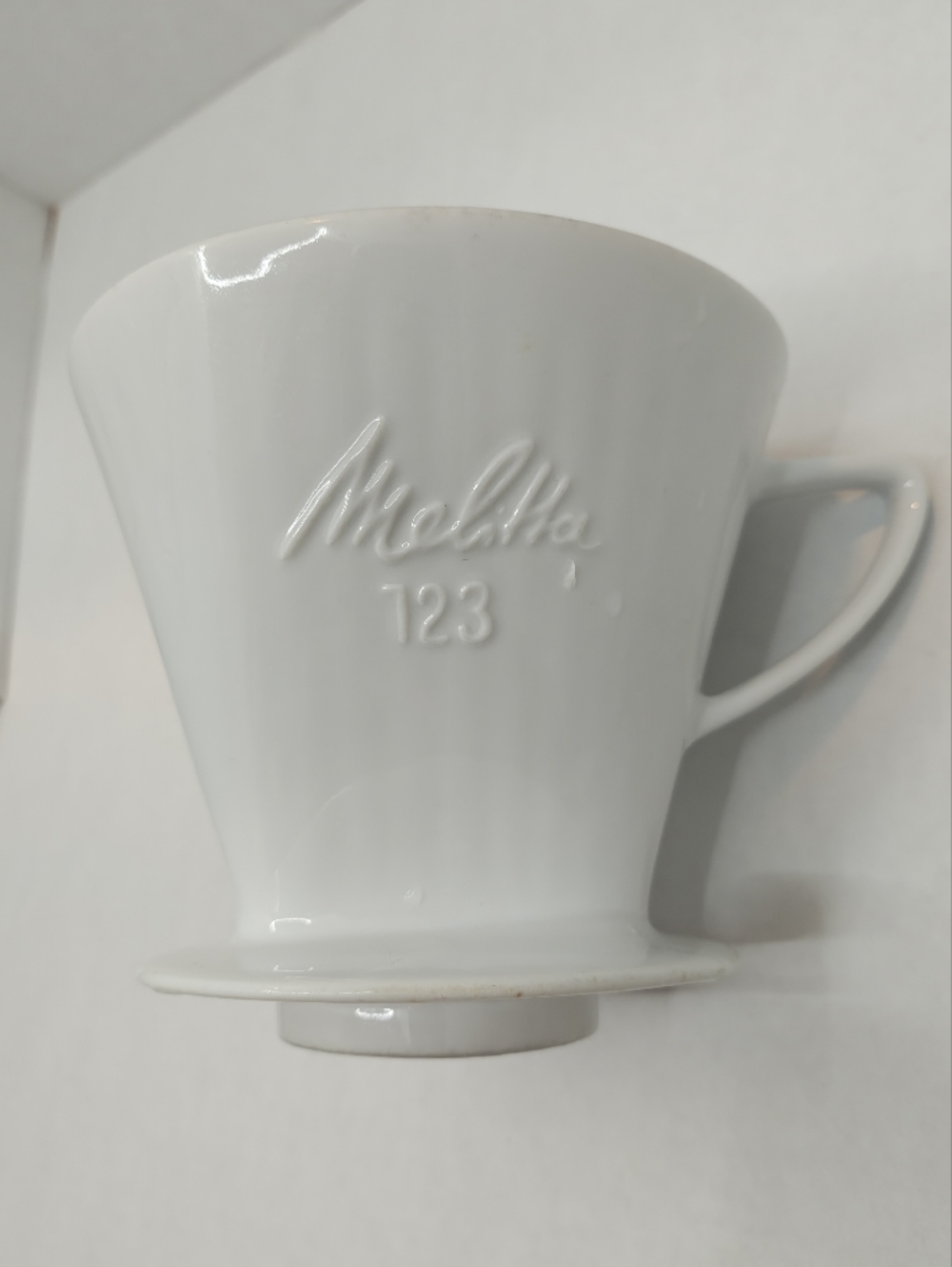 RARE Melitta 123 Vintage White Ceramic 2-Hole Coffee Dripper Filter Holder